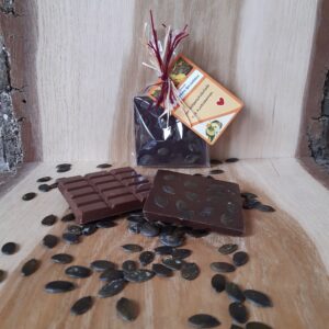 Zartbitterschokolade mit Kürbiskernen, 45g