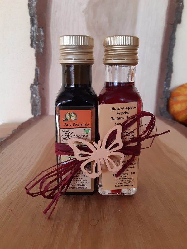 Kürbiskernöl und Blutorangen-Balsam-Essig