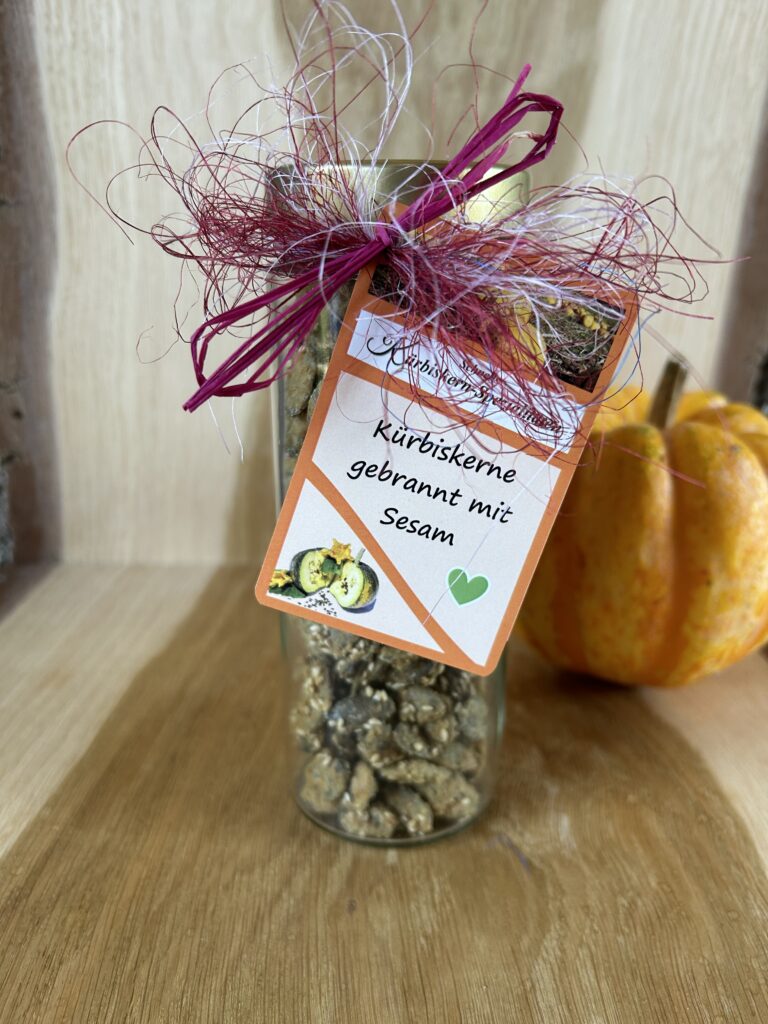Kürbiskerne gebrannt mit Sesam - knackig, süß, gesund