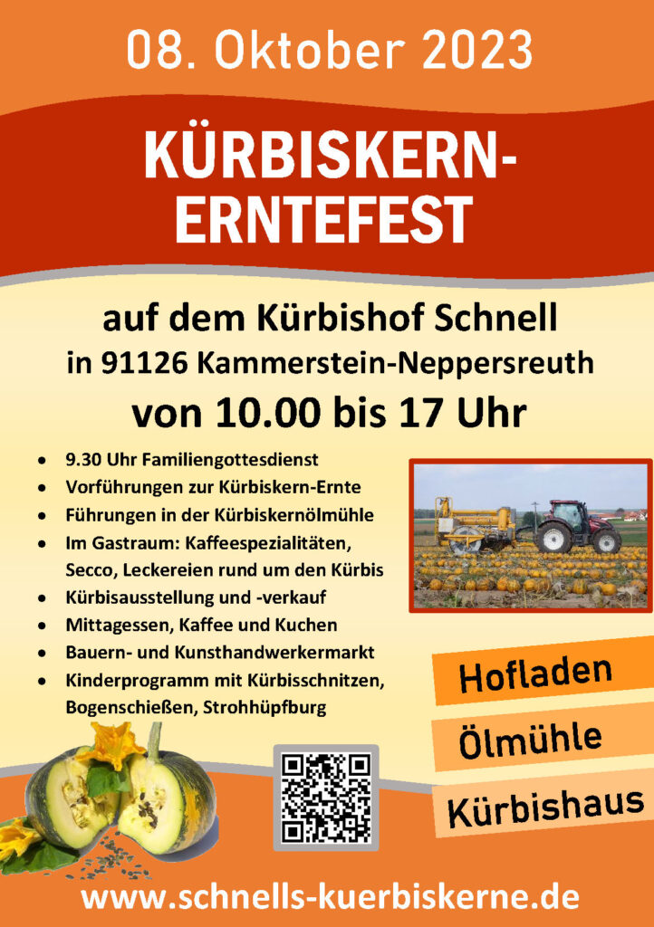 KÜRBISKERN- ERNTEFEST - 08. Oktober 2023 | Schnell's Kürbiskerne