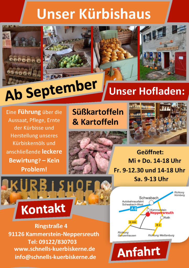 KÜRBISKERN- ERNTEFEST - 08. Oktober 2023 | Schnell's Kürbiskerne