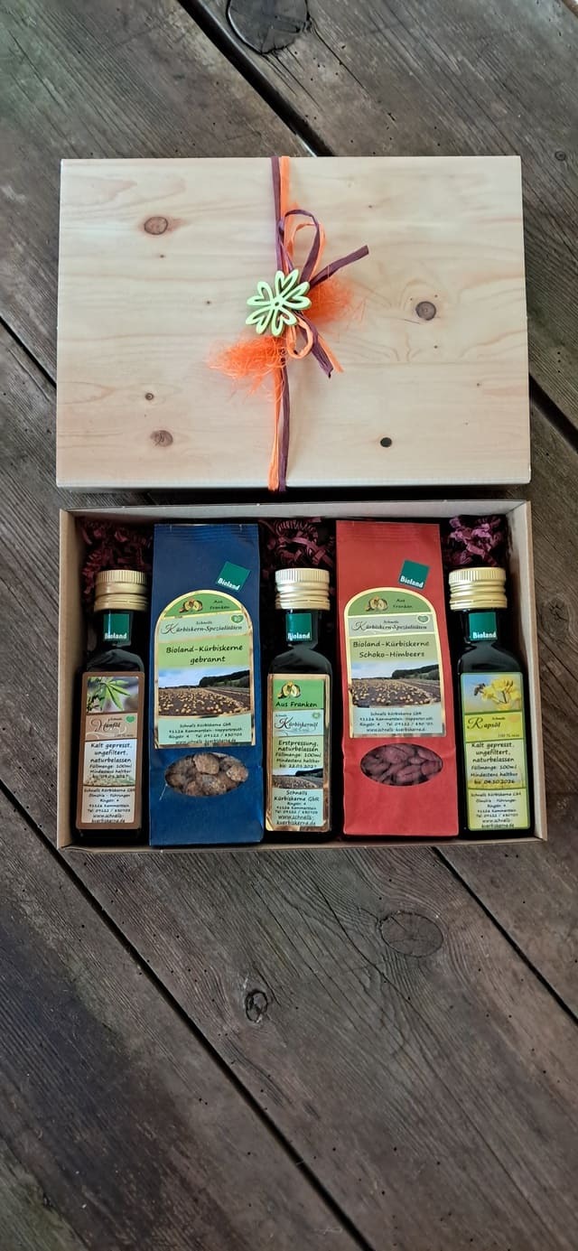 Geschenkbox Gourmet | Schnell’s Kürbiskerne GbR Geschenkbox Gourmet innen
