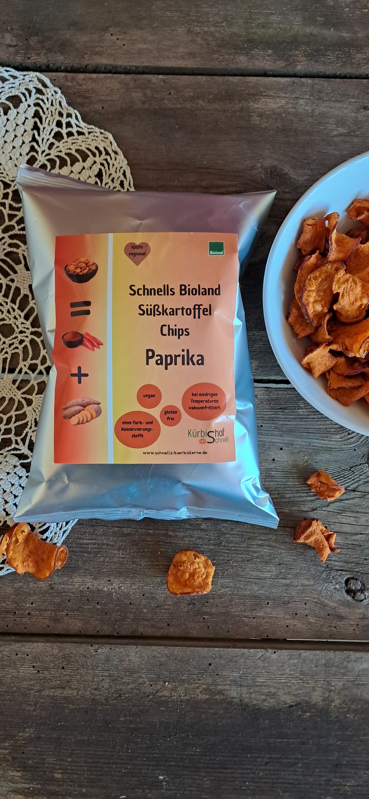 Süßkartoffelchips Paprika